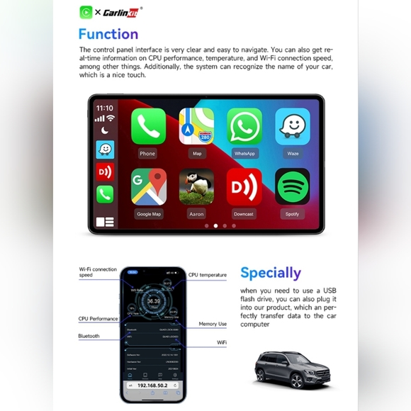 2023 Carlinkit 3.0 Wireless CarPlay Dongle Adapter U2W (Type C Design) for Facto - Picture 3 of 3